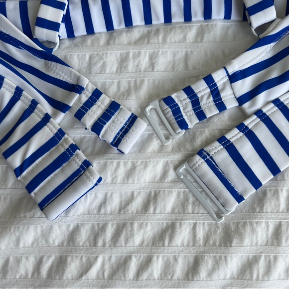 Kona Sol Plus Size Bikini Top Blue Stripe, 20W - Picture 9 of 11